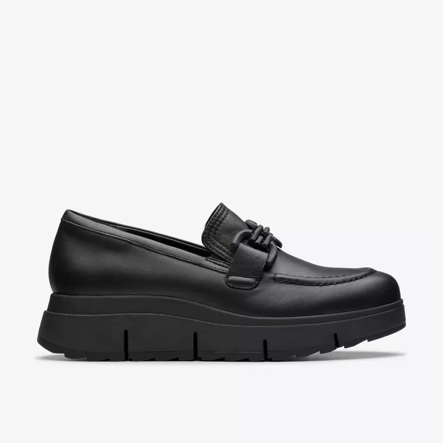 Mocasines de piel negros Loriini Izzy para mujer Mocasines de piel negros Loriini Izzy para mujer