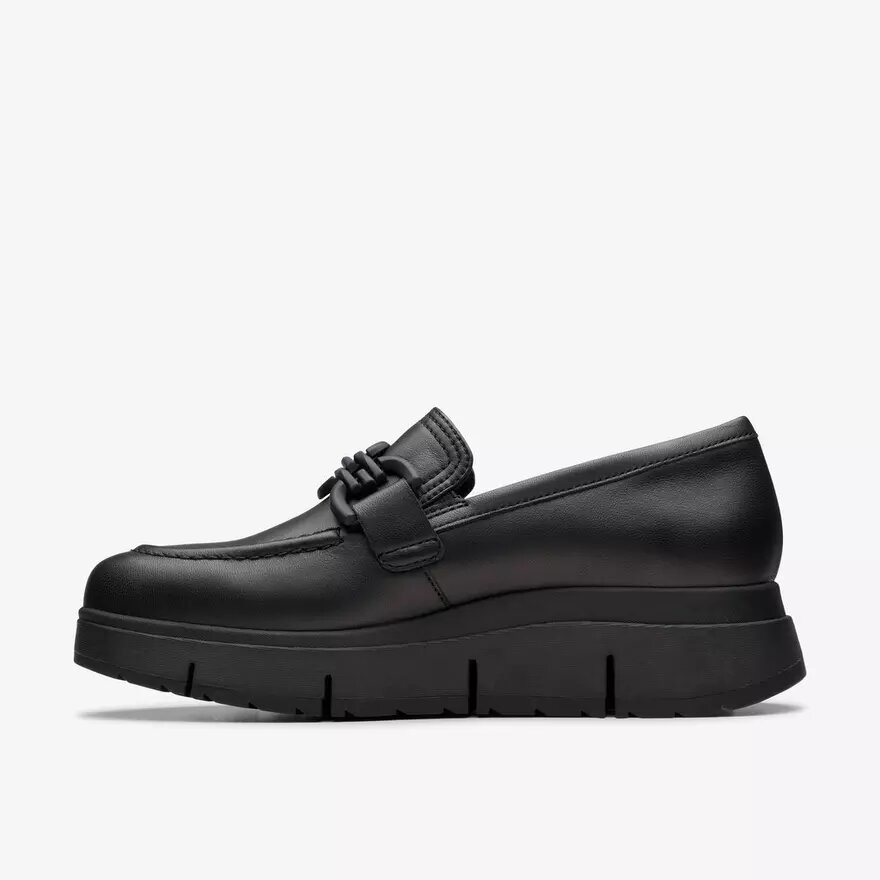 Mocasines de piel negros Loriini Izzy para mujer Mocasines de piel negros Loriini Izzy para mujer