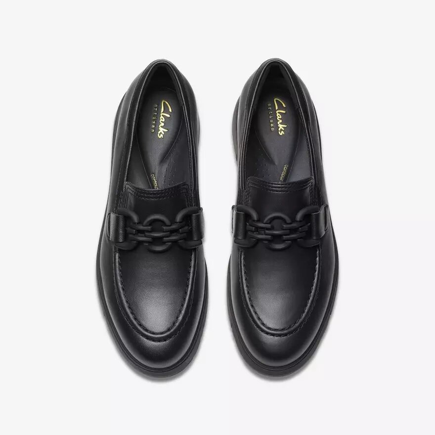 Mocasines de piel negros Loriini Izzy para mujer Mocasines de piel negros Loriini Izzy para mujer