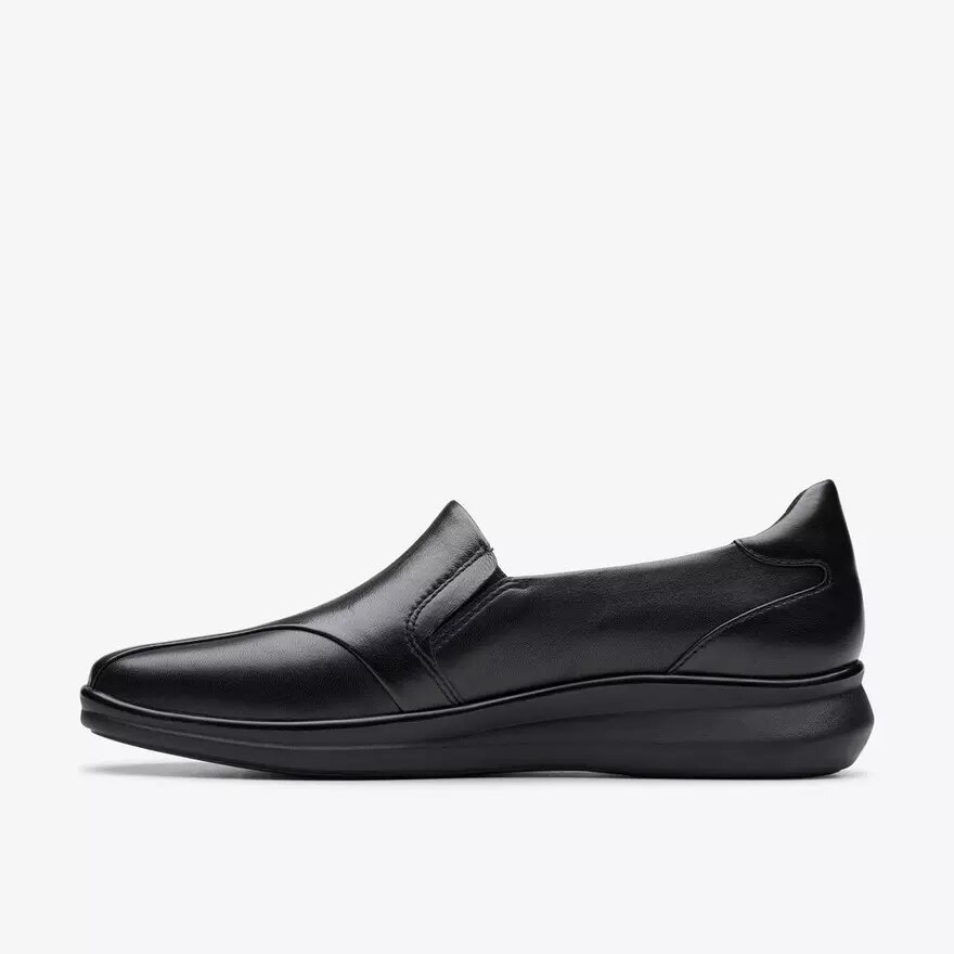 Mocasines de piel negros Lynell Edge para mujer Mocasines de piel negros Lynell Edge para mujer