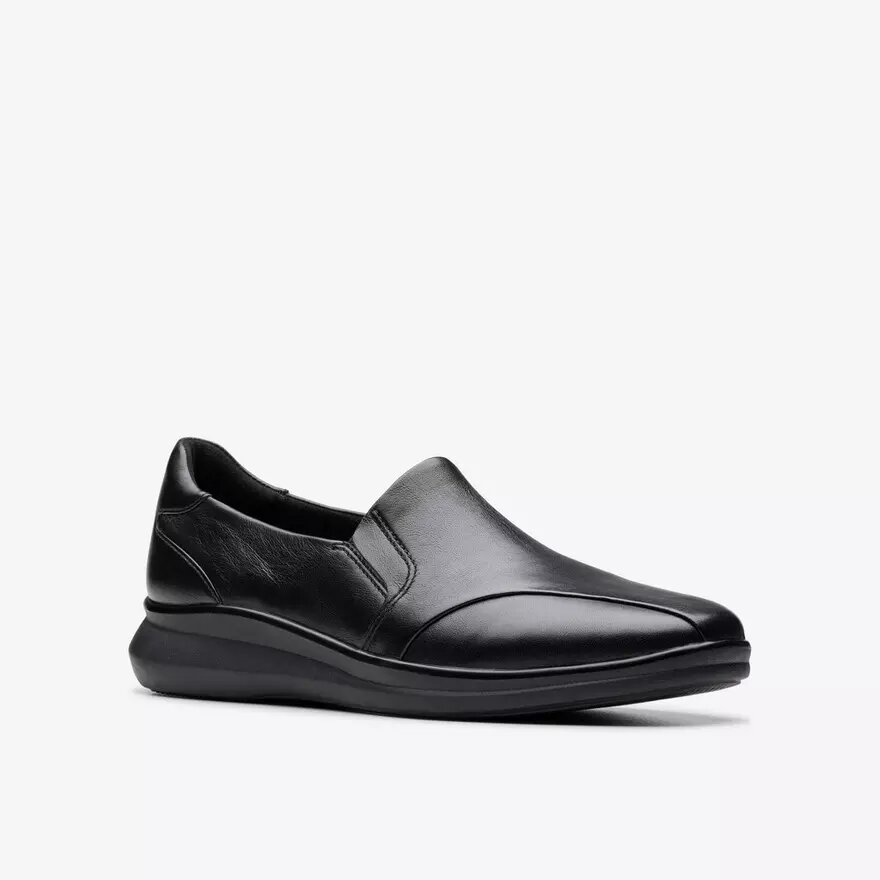 Mocasines de piel negros Lynell Edge para mujer Mocasines de piel negros Lynell Edge para mujer