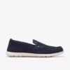 Mocasines de verano sin cordones Flexway Step para hombre, de ante azul marino Mocasines de verano sin cordones Flexway Step para hombre, de ante azul marino