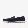 Mocasines de verano sin cordones Flexway Step para hombre, de ante azul marino Mocasines de verano sin cordones Flexway Step para hombre, de ante azul marino