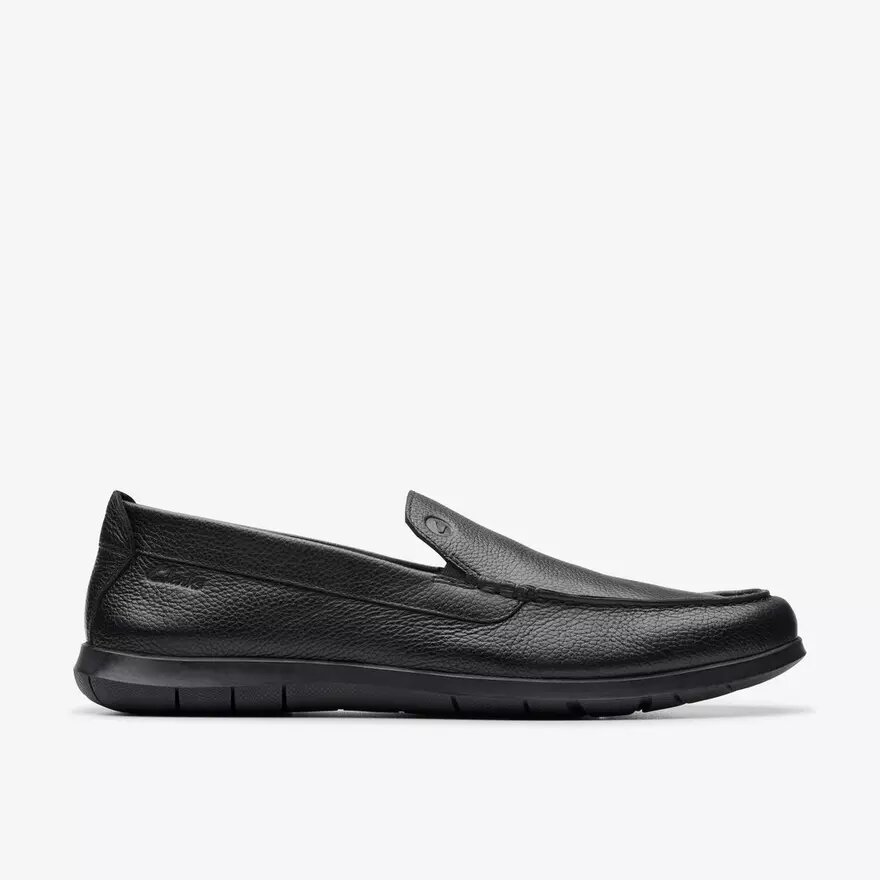 Mocasines Flexway Step de cuero negro para hombre Mocasines Flexway Step de cuero negro para hombre