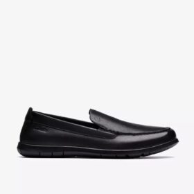 Mocasines Flexway Step negros lisos para hombre