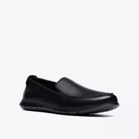 Mocasines Flexway Step negros lisos para hombre