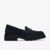Mocasines Lauryl Step de ante azul marino para mujer