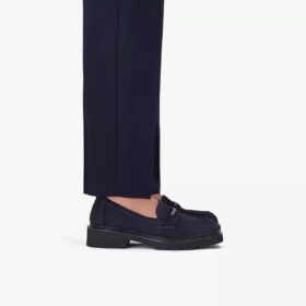 Mocasines Lauryl Step de ante azul marino para mujer