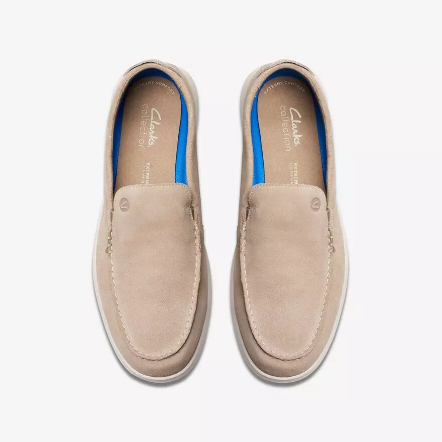 Mocasines sin cordones Flexway Step de ante color arena para hombre Mocasines sin cordones Flexway Step de ante color arena para hombre