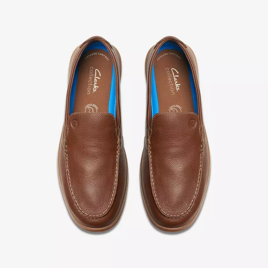 Mocasines sin cordones Flexway Step de cuero marrón claro para hombre en versión slip-on Mocasines sin cordones Flexway Step de cuero marrón claro para hombre en versión slip-on