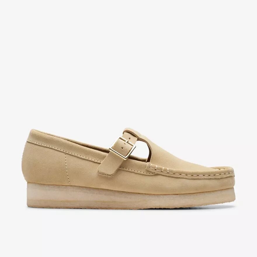 Mocasines Wallabee T-Bar de ante color arce para mujer Mocasines Wallabee T-Bar de ante color arce para mujer