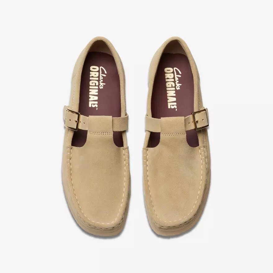 Mocasines Wallabee T-Bar de ante color arce para mujer Mocasines Wallabee T-Bar de ante color arce para mujer