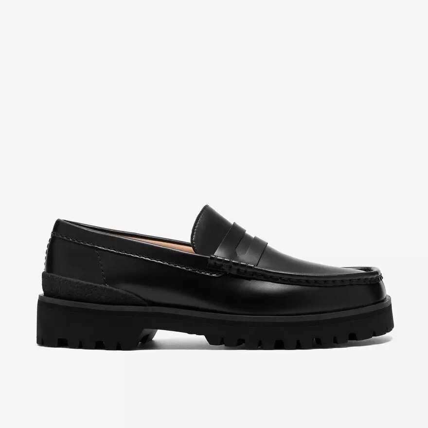 Mocasines Yukoner Penny de cuero negro para hombre Mocasines Yukoner Penny de cuero negro para hombre