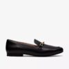 Mocasín de cuero negro Tamna Iris para mujer