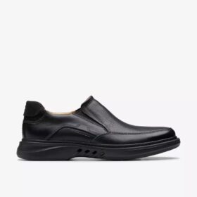 Mocasín de cuero negro Un Briley Step para hombre | clarks