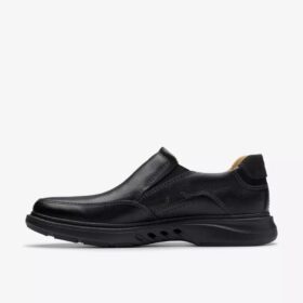 Mocasín de cuero negro Un Briley Step para hombre | clarks