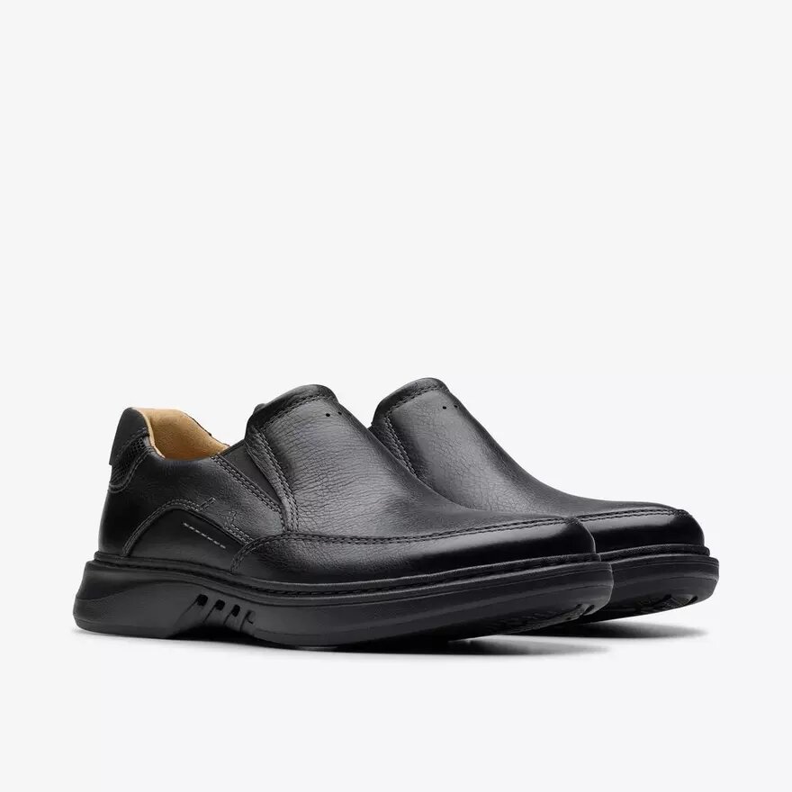 Mocasín de cuero negro Un Briley Step para hombre | clarks Mocasín de cuero negro Un Briley Step para hombre | clarks
