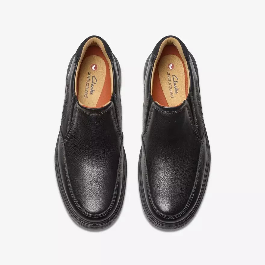 Mocasín de cuero negro Un Briley Step para hombre | clarks Mocasín de cuero negro Un Briley Step para hombre | clarks