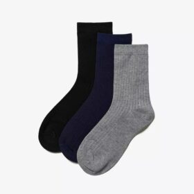 Pack de 3 pares de calcetines cortos. Negros multicolores