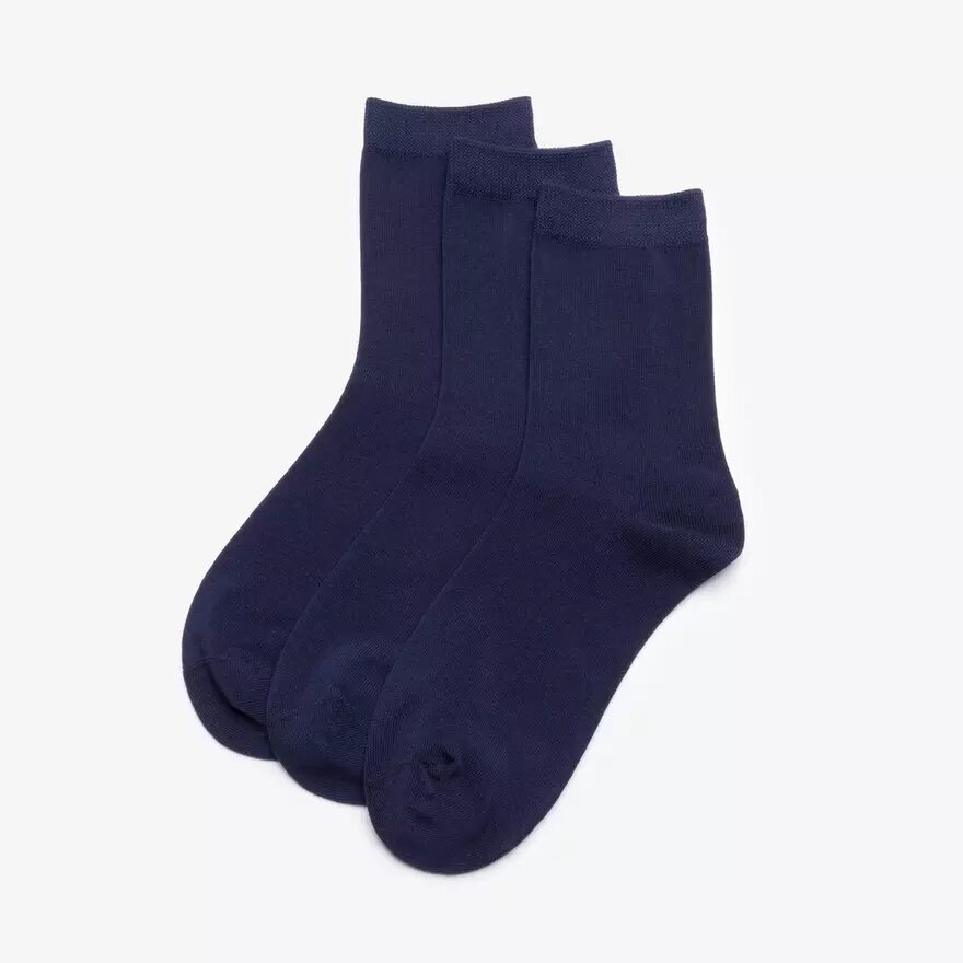Pack de 3 pares de calcetines de caña media azul marino Pack de 3 pares de calcetines de caña media azul marino