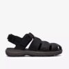 Sandalia de cuero negro Guideview Cove para hombre