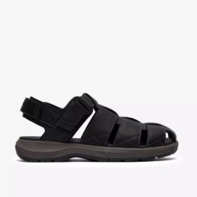 Sandalia de cuero negro Guideview Cove para hombre