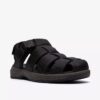Sandalia de cuero negro Guideview Cove para hombre