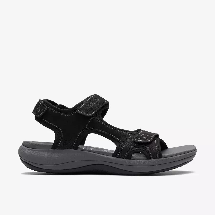 Sandalias Cloudsteppers™ Mira Bay negras con tiras para mujer Sandalias Cloudsteppers™ Mira Bay negras con tiras para mujer