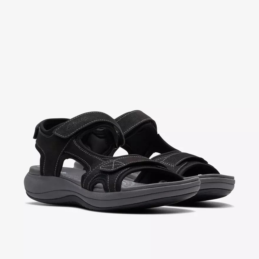Sandalias Cloudsteppers™ Mira Bay negras con tiras para mujer Sandalias Cloudsteppers™ Mira Bay negras con tiras para mujer