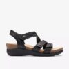 Sandalias de cuña Calenne Clara para mujer en negro Sandalias de cuña Calenne Clara para mujer en negro