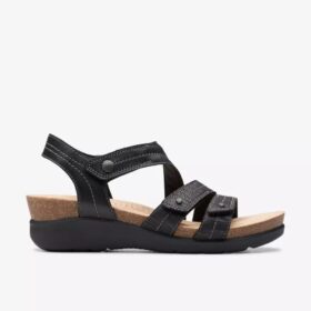 Sandalias de cuña Calenne Clara para mujer en negro