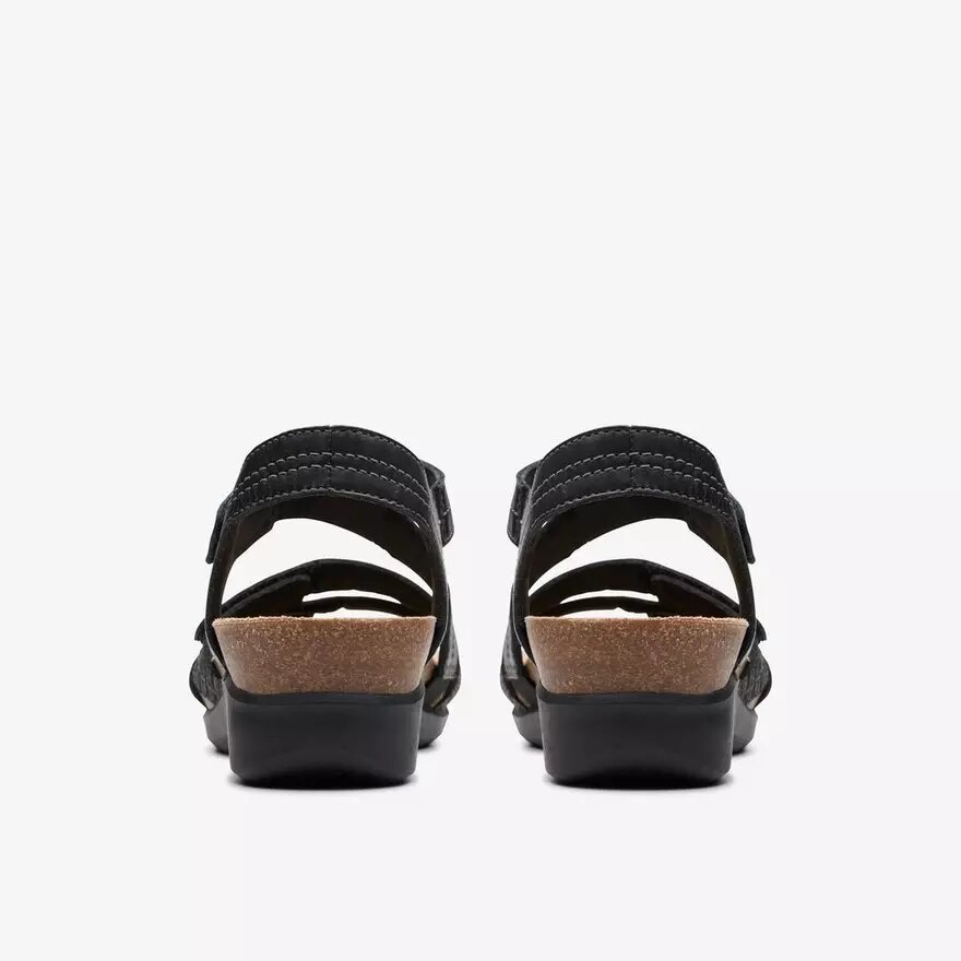 Sandalias de cuña Calenne Clara para mujer en negro Sandalias de cuña Calenne Clara para mujer en negro