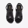 Sandalias de tacón de cuero negro Kymber Shine para mujer Sandalias de tacón de cuero negro Kymber Shine para mujer