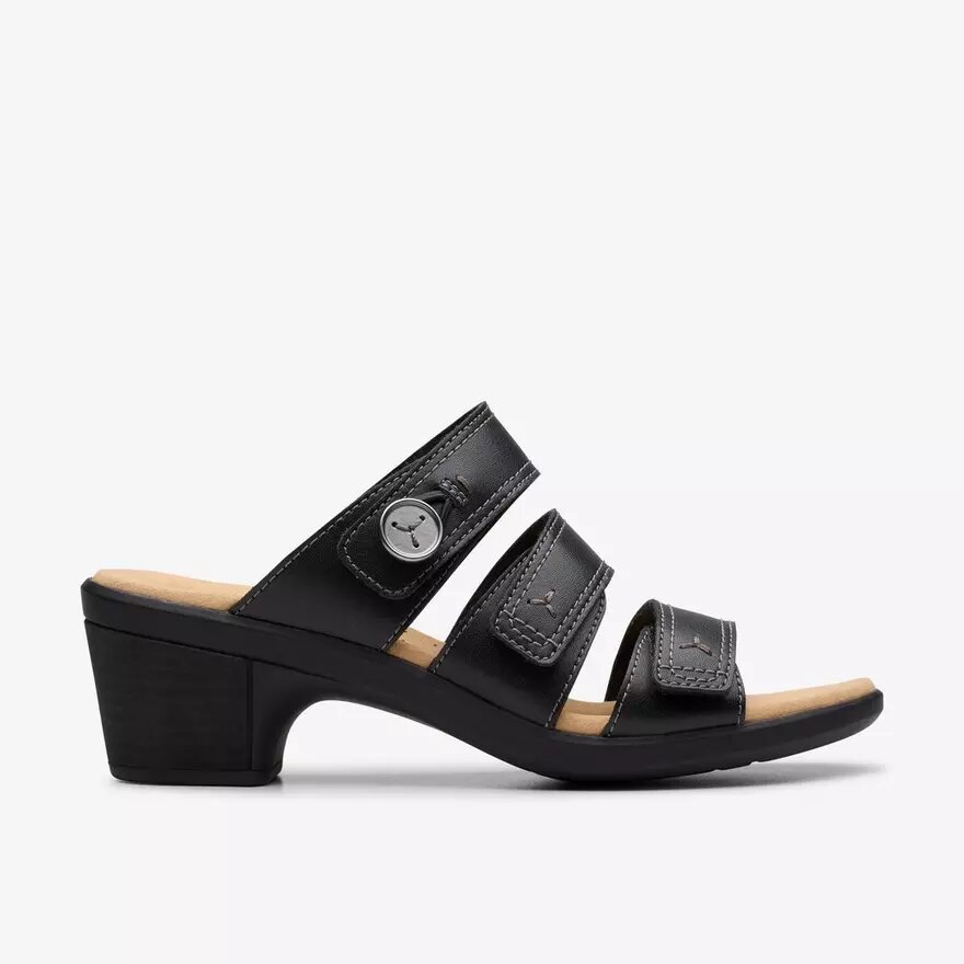 Sandalias de tacón Emily 2 Adella de piel negra para mujer Sandalias de tacón Emily 2 Adella de piel negra para mujer