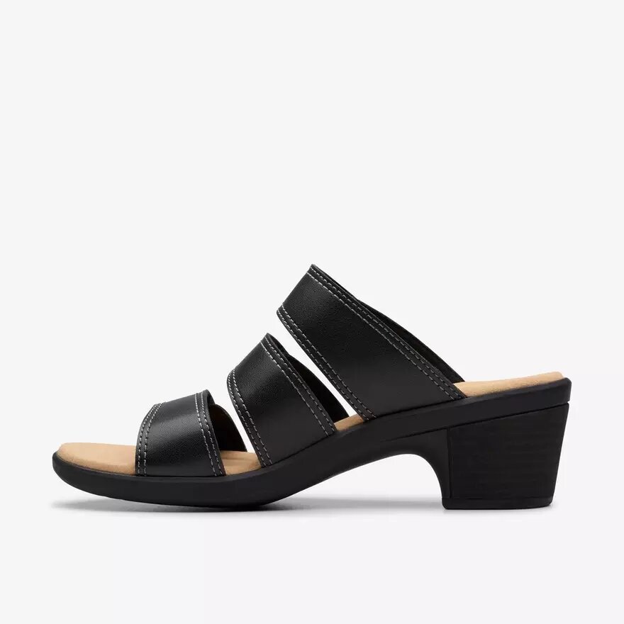 Sandalias de tacón Emily 2 Adella de piel negra para mujer Sandalias de tacón Emily 2 Adella de piel negra para mujer