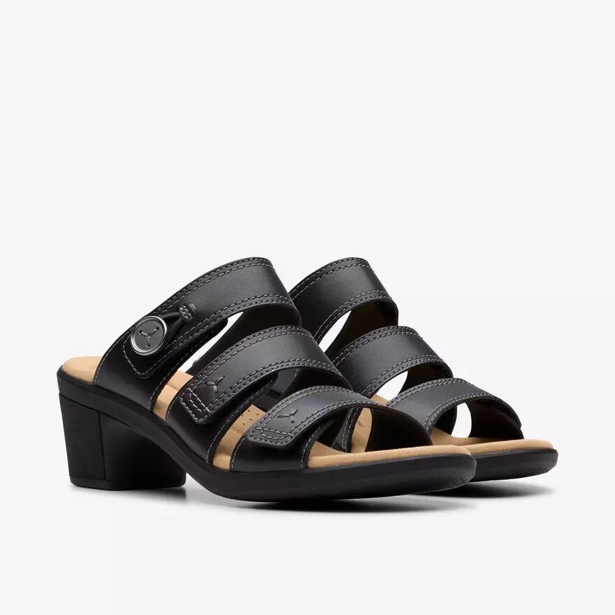 Sandalias de tacón Emily 2 Adella de piel negra para mujer Sandalias de tacón Emily 2 Adella de piel negra para mujer