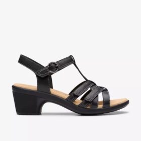 Sandalias de tacón Emily 2 Rose de cuero negro para mujer