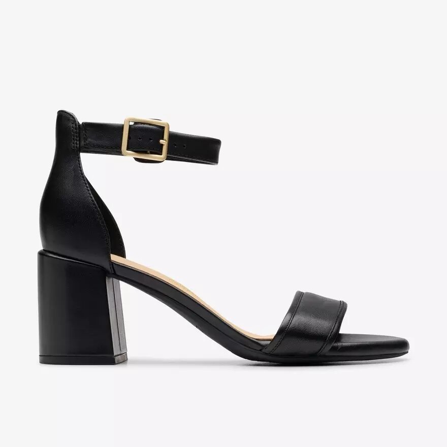 Sandalias de tacón Ezoria Mae de piel negra para mujer Sandalias de tacón Ezoria Mae de piel negra para mujer