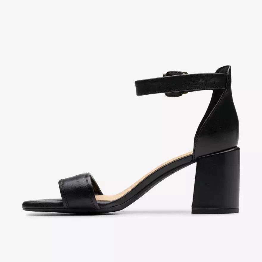Sandalias de tacón Ezoria Mae de piel negra para mujer Sandalias de tacón Ezoria Mae de piel negra para mujer