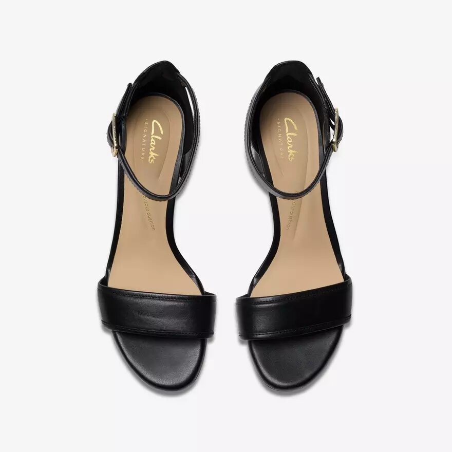 Sandalias de tacón Ezoria Mae de piel negra para mujer Sandalias de tacón Ezoria Mae de piel negra para mujer