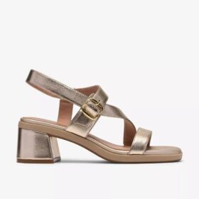 Sandalias de tacón Jaylan Sol Champagne para mujer