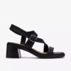 Sandalias de tacón Jaylan Sol de piel negra para mujer Sandalias de tacón Jaylan Sol de piel negra para mujer