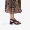 Sandalias de tacón Jaylan Sol de piel negra para mujer Sandalias de tacón Jaylan Sol de piel negra para mujer