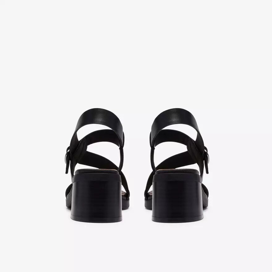Sandalias de tacón Jaylan Sol de piel negra para mujer Sandalias de tacón Jaylan Sol de piel negra para mujer