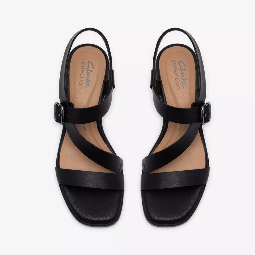 Sandalias de tacón Jaylan Sol de piel negra para mujer Sandalias de tacón Jaylan Sol de piel negra para mujer