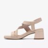 Sandalias de tacón Jaylan Sol para mujer, de piel en color blanco roto Sandalias de tacón Jaylan Sol para mujer, de piel en color blanco roto