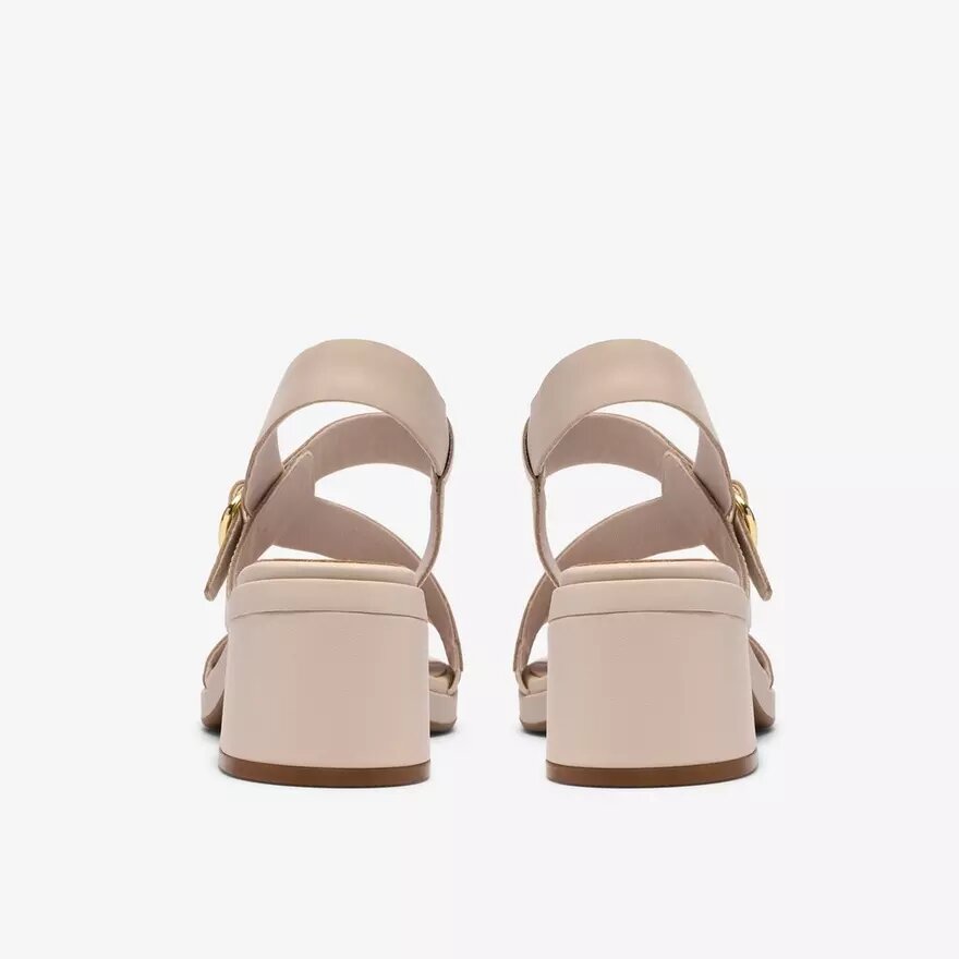 Sandalias de tacón Jaylan Sol para mujer, de piel en color blanco roto Sandalias de tacón Jaylan Sol para mujer, de piel en color blanco roto