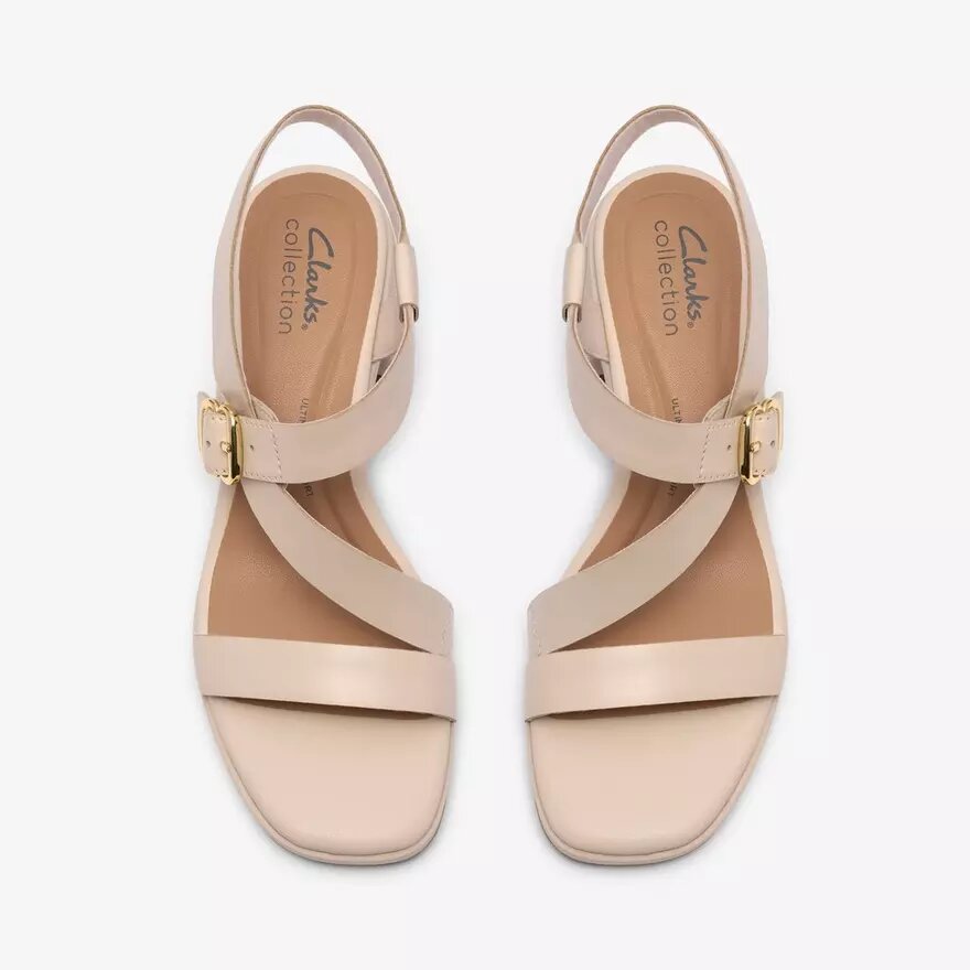 Sandalias de tacón Jaylan Sol para mujer, de piel en color blanco roto Sandalias de tacón Jaylan Sol para mujer, de piel en color blanco roto