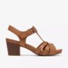 Sandalias de tacón Kymber Glow de cuero color tostado para mujer Sandalias de tacón Kymber Glow de cuero color tostado para mujer