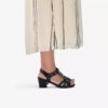 Sandalias de tacón Kymber Glow de cuero negro para mujer